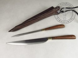 KS-019A Duży komplet biesiadny - nóż ze szpikulcem w drewnianej oprawie